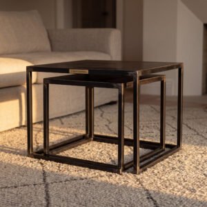 Dunmore Nesting Table in Blackened Steel