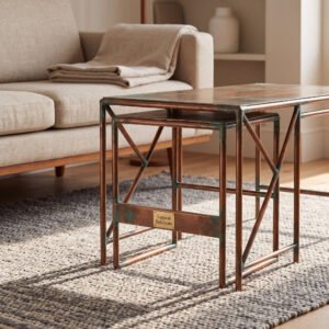 Pemberton Nesting Table in Patinated Copper