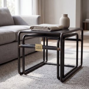 Chandler Nesting Table in Blackened Steel