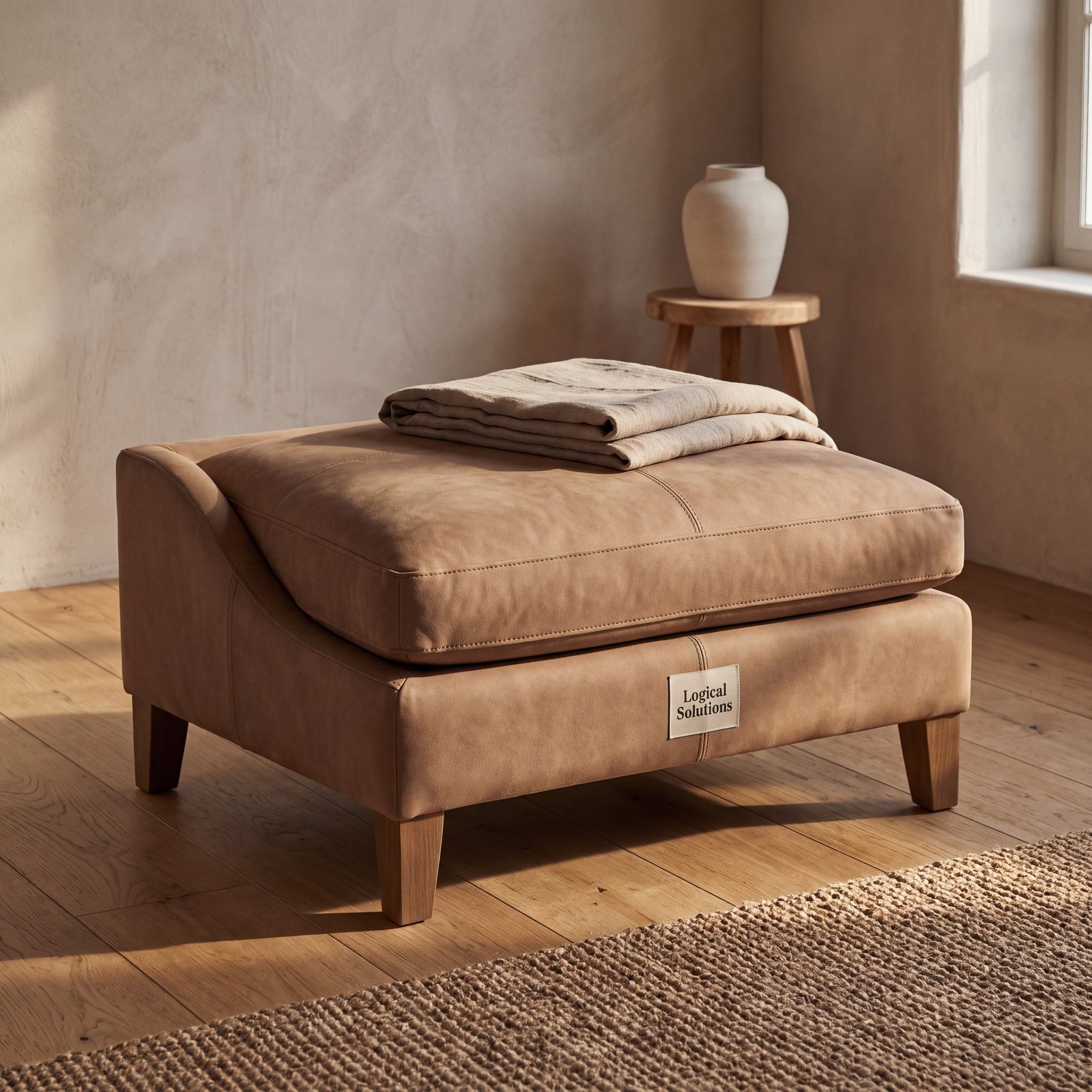 Danbury Nubuck Leather Ottoman