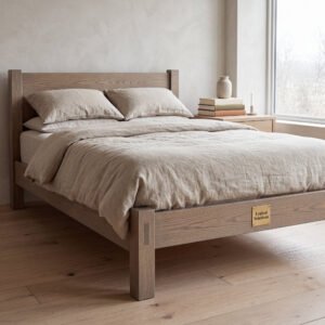 Roxbury Bed in White Oak