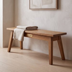 Ambleside Entry Bench in Rift Oak