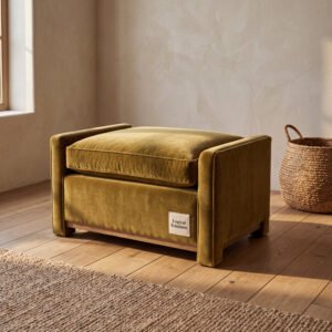 Harlow Mohair Velvet Ottoman