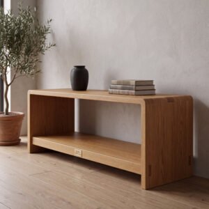 Chandler Media Console in Rift Oak