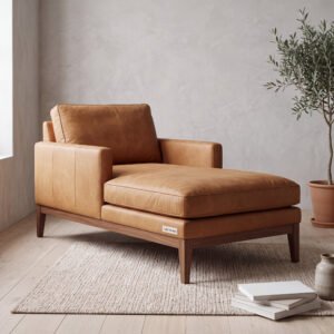 Harlow Nubuck Leather Chaise