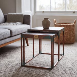 Harlow Nesting Table in Patinated Copper