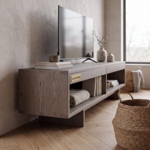Gravesend Media Console in Rift Oak