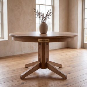 Orchard Row Round Pedestal Table in Elm