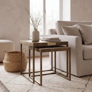 Quarry Hill Nesting Table in Antique Brass