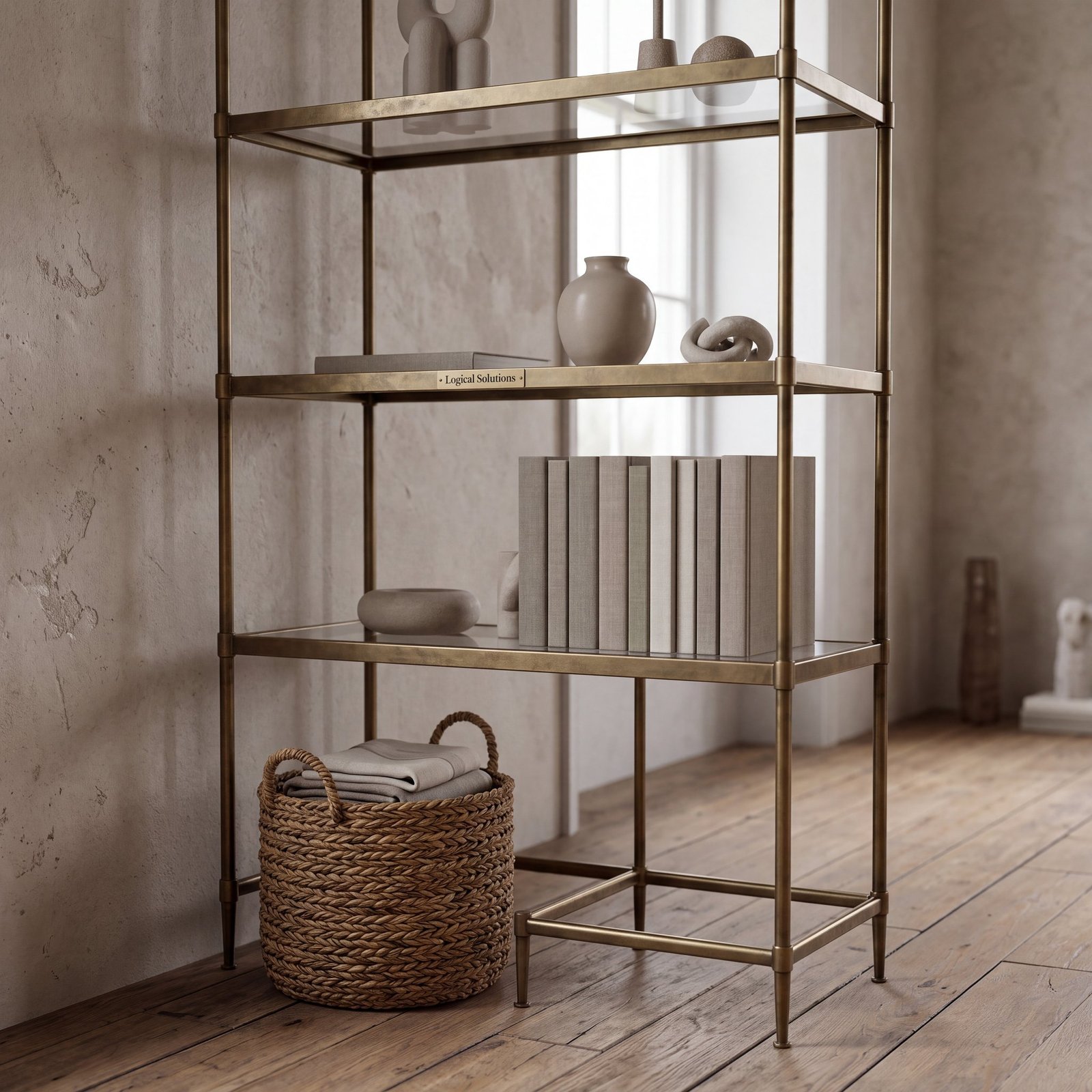 Jesmond Etagere in Antique Brass