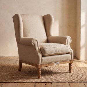 Uphill Cotton Twill Wing Chair