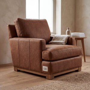 Danbury Nubuck Leather Slipper Chair