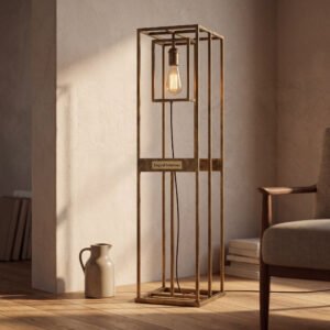 Linden Floor Lamp in Antique Brass