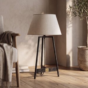 Harlow Table Lamp in Blackened Steel