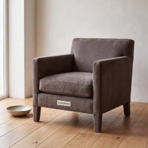 Tolliver Nubuck Leather Upholstered Chair