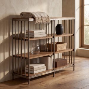 Thornbury Shelving Unit in Brushed Nickel