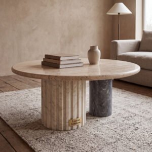 Rosemont Honed Travertine Marble Coffee Table