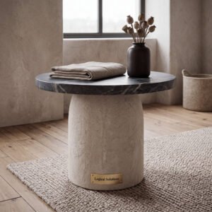 Linden Soapstone Stone Side Table