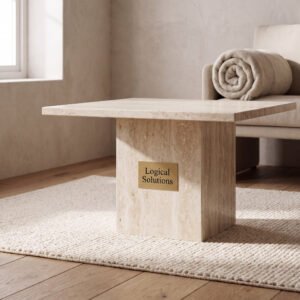 Hawthorne Honed Travertine Stone Side Table