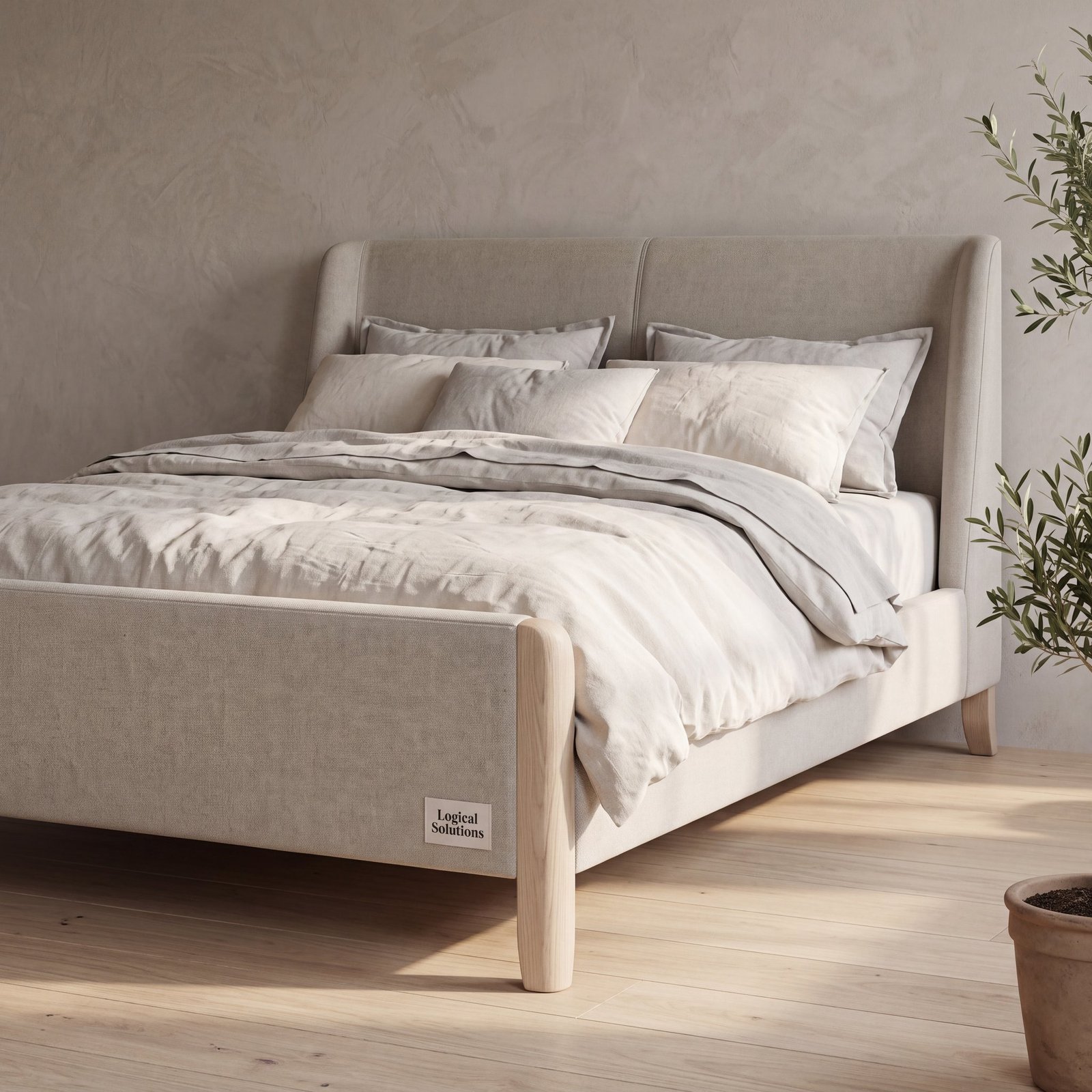 Harlow Brushed Cotton Upholstered Bed