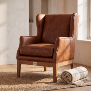 Linden Aniline Leather Wing Chair