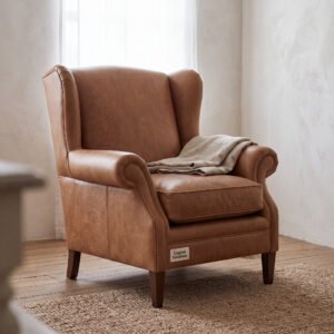 Kestrel Aniline Leather Wing Chair