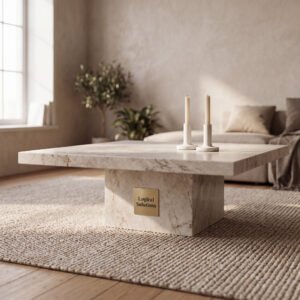 Kingsley Honed Travertine Marble Coffee Table