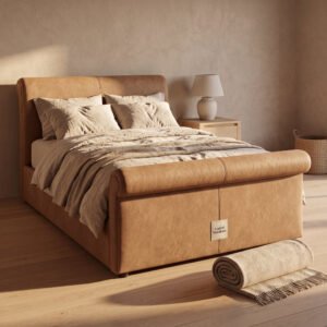 Montrose Nubuck Leather Upholstered Bed